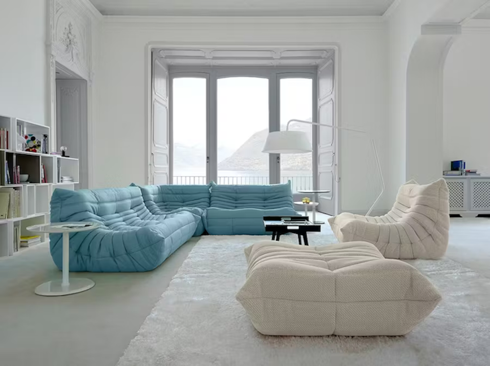 Premium Leather 3-Seater Sofa – Low-Profile Couch with Plush Cushions