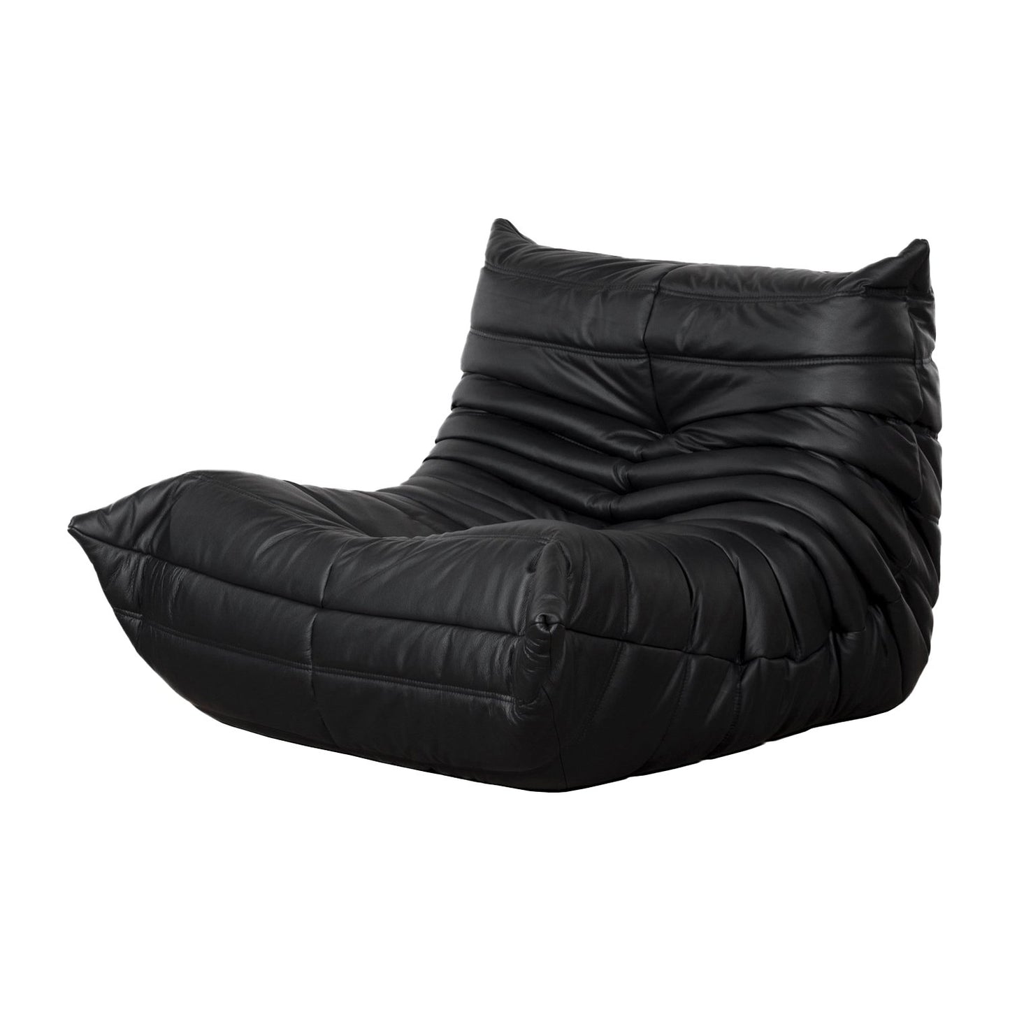 Wave Leather Lounge Chair – Plush Upholstered Accent Seat