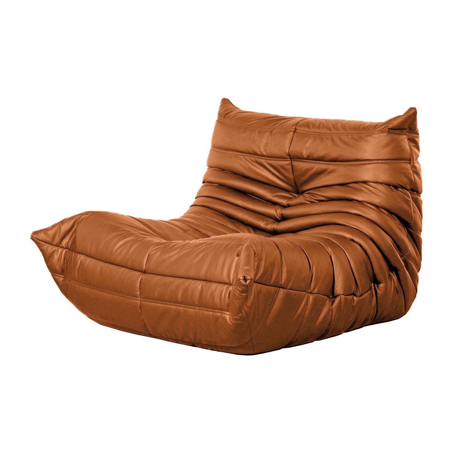 Wave Leather Lounge Chair – Plush Upholstered Accent Seat