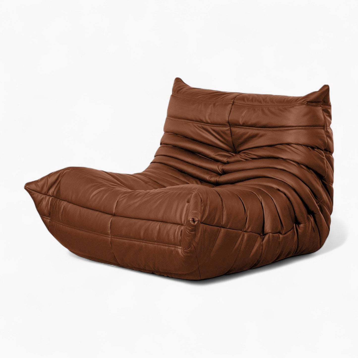 Wave Leather Lounge Chair – Plush Upholstered Accent Seat