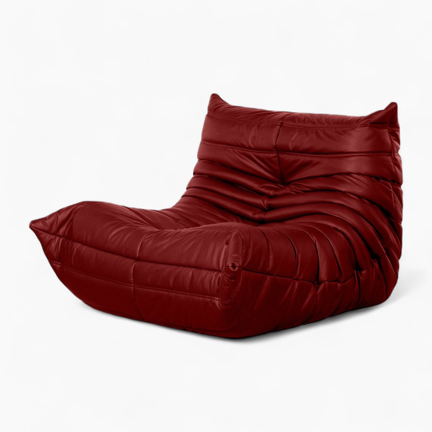 Wave Leather Lounge Chair – Plush Upholstered Accent Seat