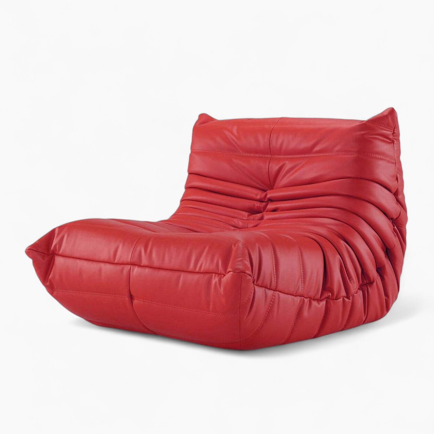 Wave Leather Lounge Chair – Plush Upholstered Accent Seat