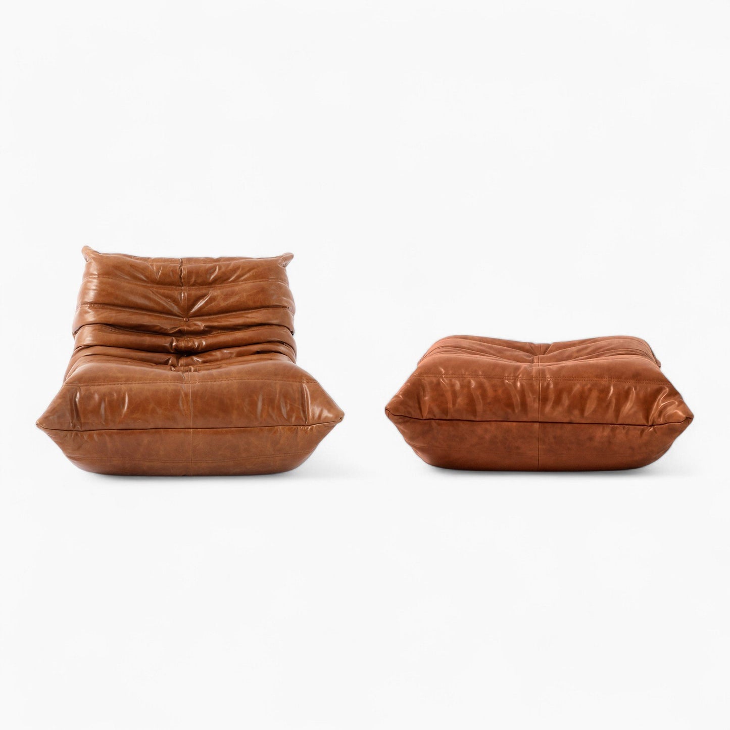 Wave Lounge Chair and Footstool Set – Cozy Upholstered 2-Piece