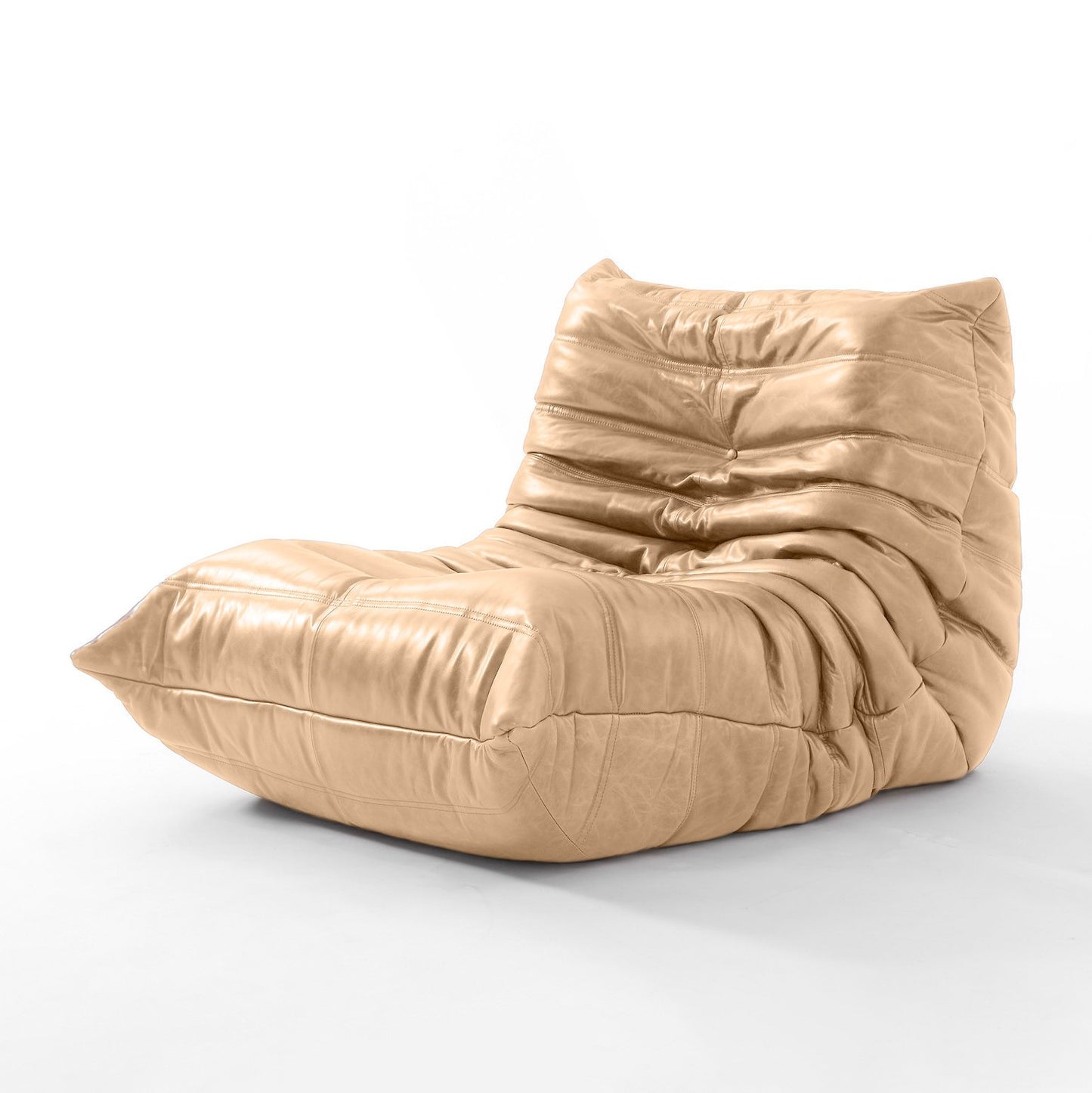 Wave Leather Lounge Chair – Plush Upholstered Accent Seat
