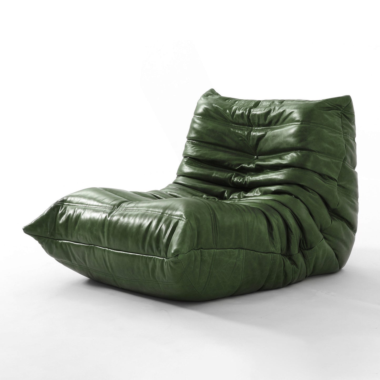 Wave Leather Lounge Chair – Plush Upholstered Accent Seat