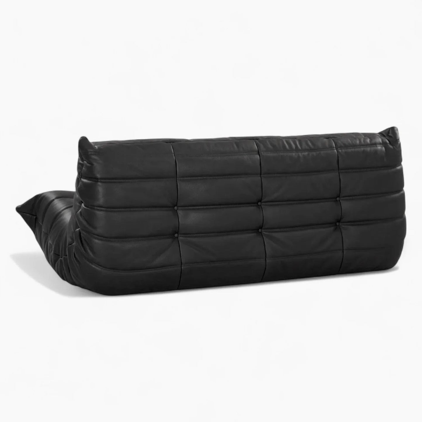 Premium Leather 3-Seater Sofa – Low-Profile Couch with Plush Cushions