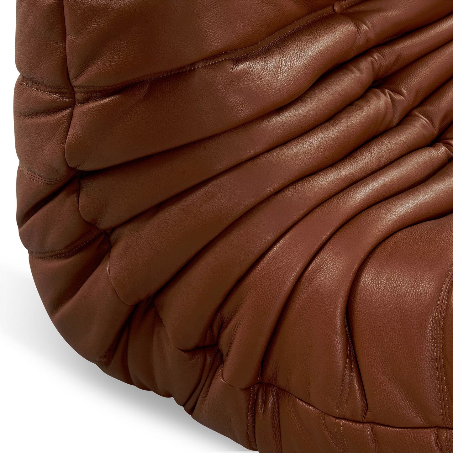 Premium Leather 3-Seater Sofa – Low-Profile Couch with Plush Cushions