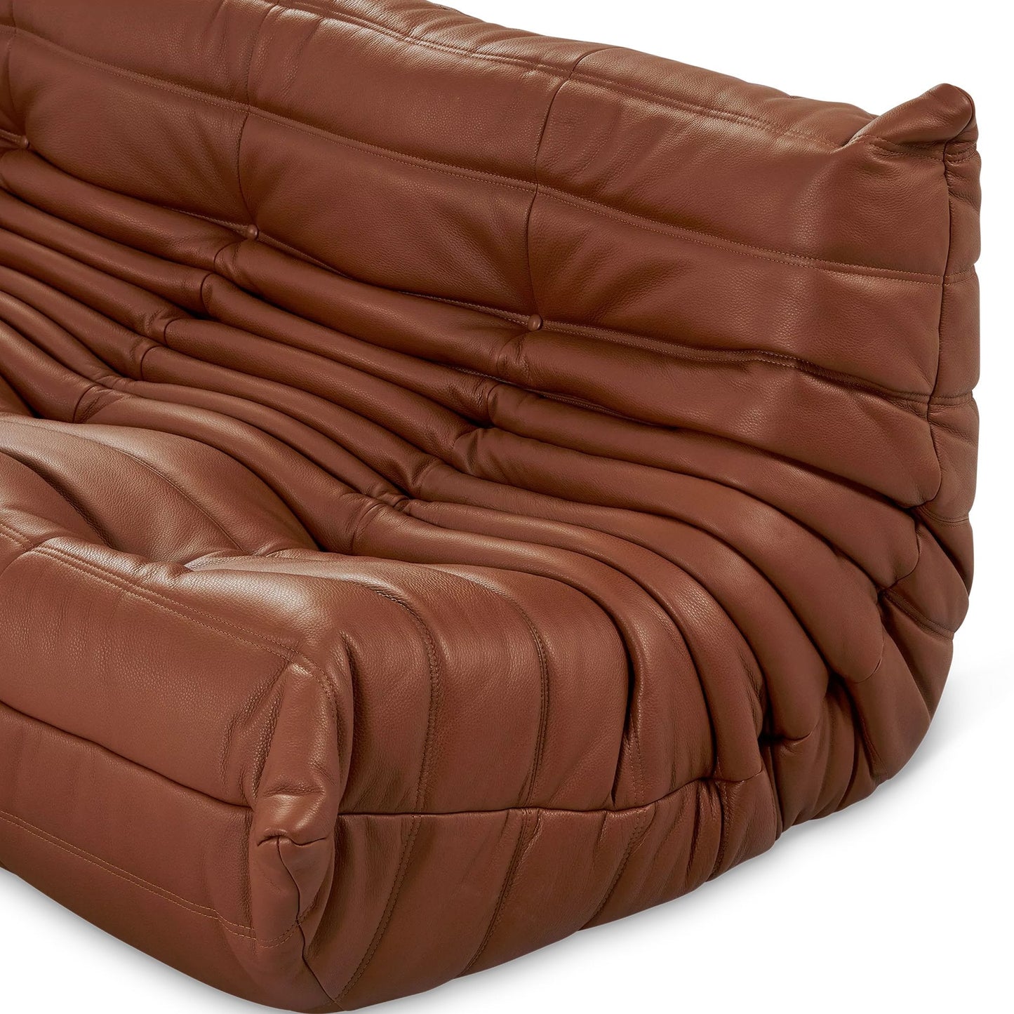 Premium Leather 3-Seater Sofa – Low-Profile Couch with Plush Cushions