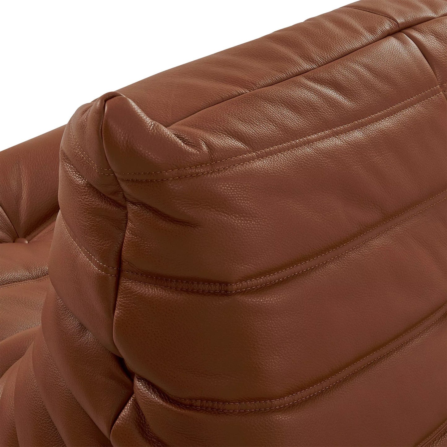 Premium Leather 3-Seater Sofa – Low-Profile Couch with Plush Cushions