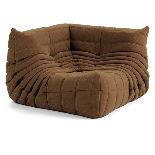 Modern corduroy Caterpillar sofa in cozy L-shaped design for small living rooms