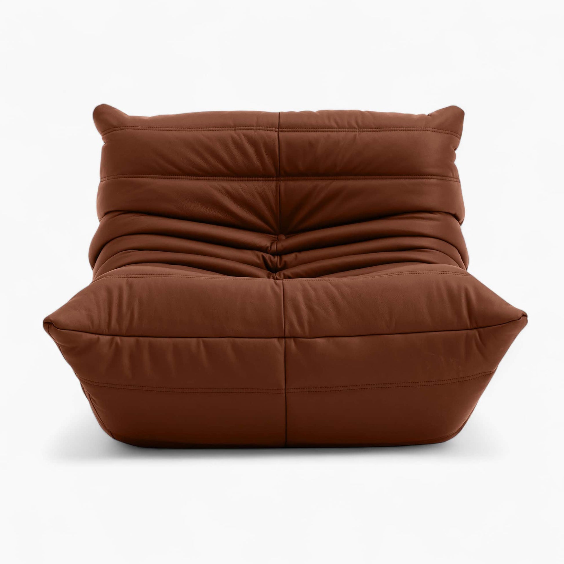 Togo Fireside Chair leather upholstered low-profile lounge chair with high-density foam design