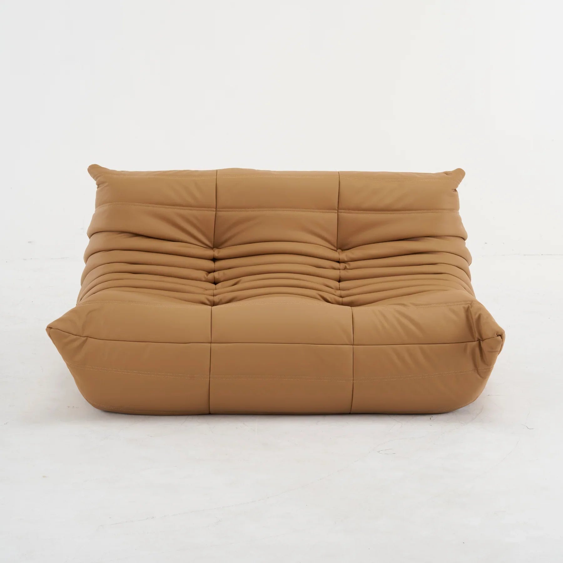 Fireside Loveseat Leather modern 2-seater sofa with plush cushions in premium leather