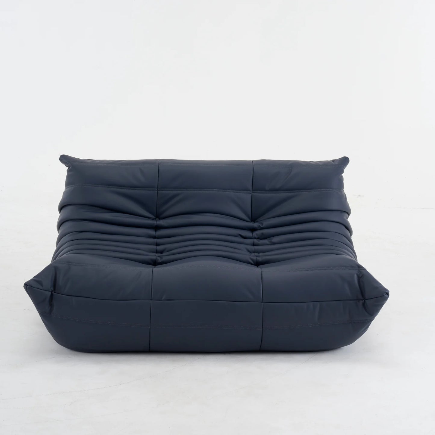 Plush Leather Loveseat Sofa – Low-Profile 2-Seater with Premium Upholstery