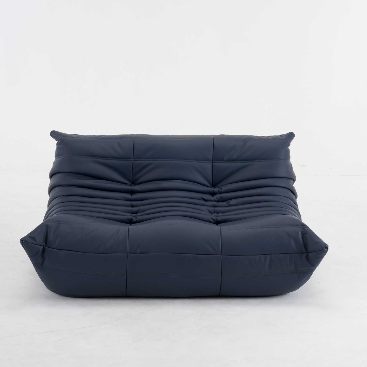 Plush Leather Loveseat Sofa – Low-Profile 2-Seater with Premium Upholstery