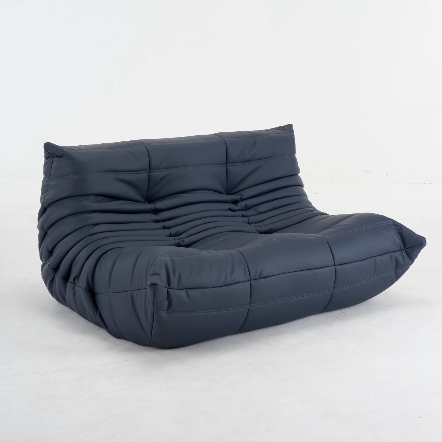 Plush Leather Loveseat Sofa – Low-Profile 2-Seater with Premium Upholstery