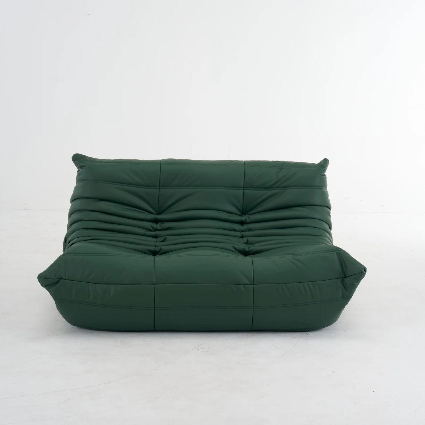 Plush Leather Loveseat Sofa – Low-Profile 2-Seater with Premium Upholstery