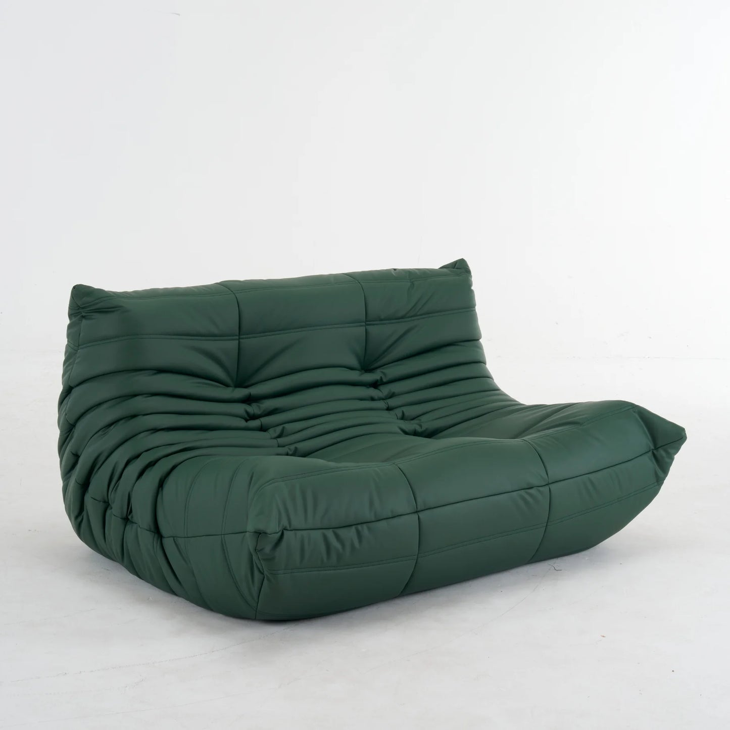 Plush Leather Loveseat Sofa – Low-Profile 2-Seater with Premium Upholstery