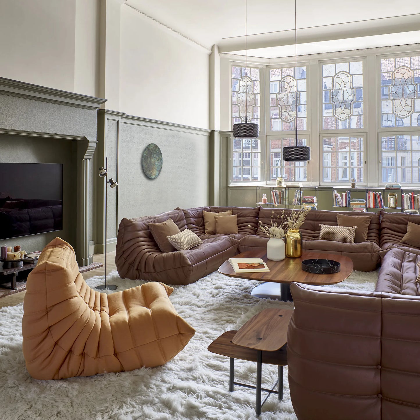 Premium Leather 3-Seater Sofa – Low-Profile Couch with Plush Cushions